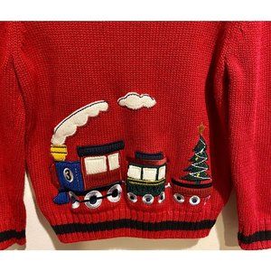 Greendog Boys Red 3T Christmas Train Embroidered